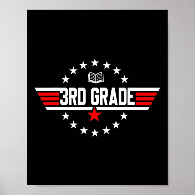 Grade 3rd Third Grade Back To School First Day Boy Poster (Front)