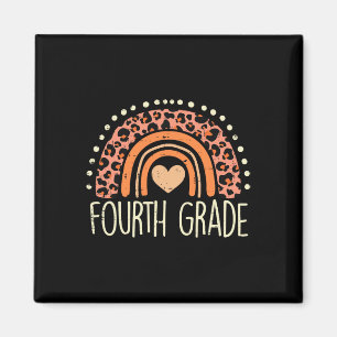 Grade 4th Rainbow First Day Of School Teacher Girl Magnet