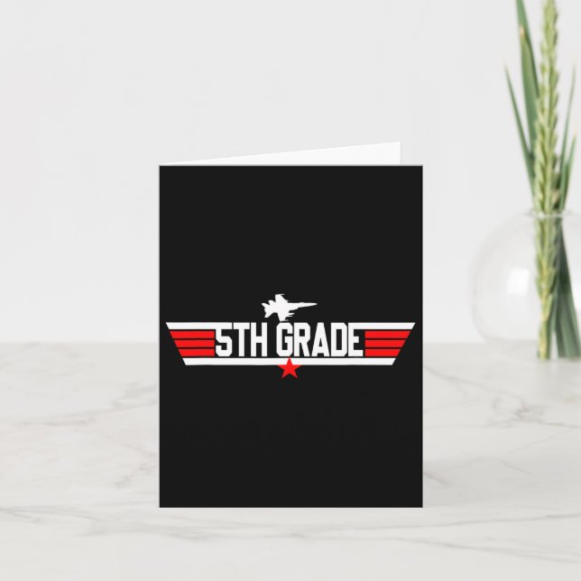 Grade 5th Fifth Grade Back To School First Day Boy Card (Front)