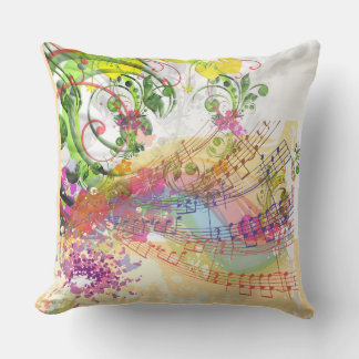 Grade A Cotton Throw Musical Flower Design Cushion
