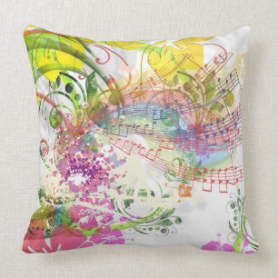 Grade A Cotton Throw Musical Flower Design Cushion