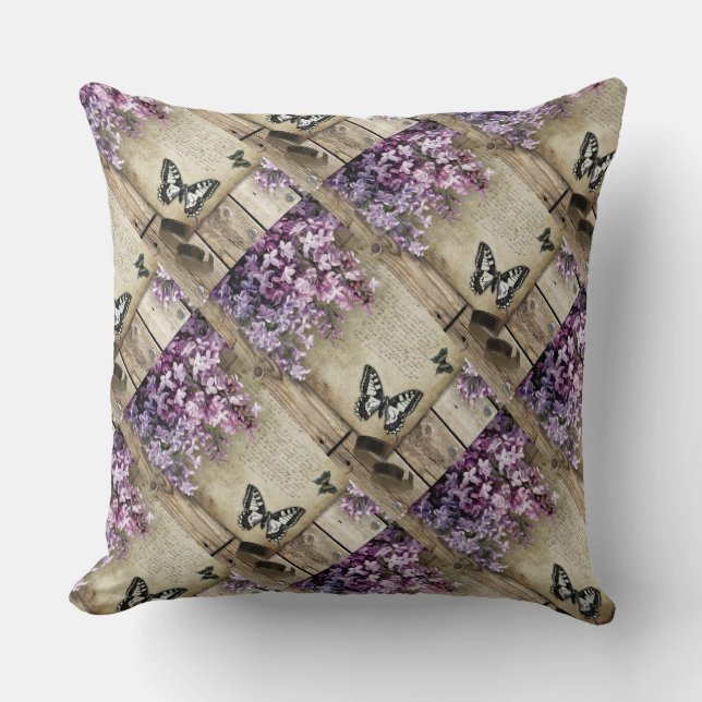 Grade A Cotton Throw Pillow 20x20/Butterfly (Front)