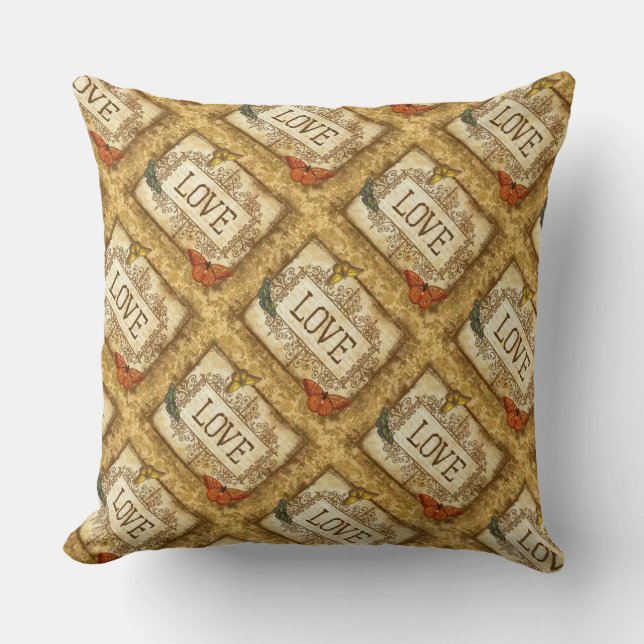 Grade A Cotton Throw Pillow 20x20/Butterfly (Front)