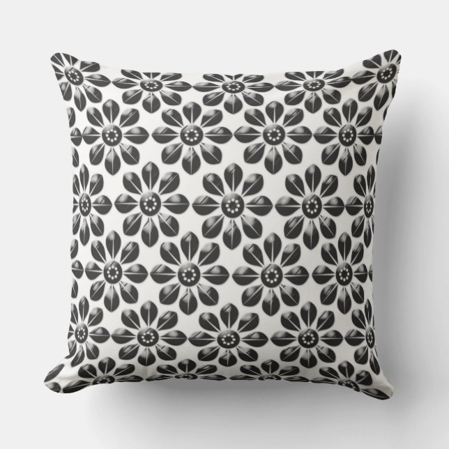 Grade A Cotton Throw Pillow 20x20/Flowers (Front)