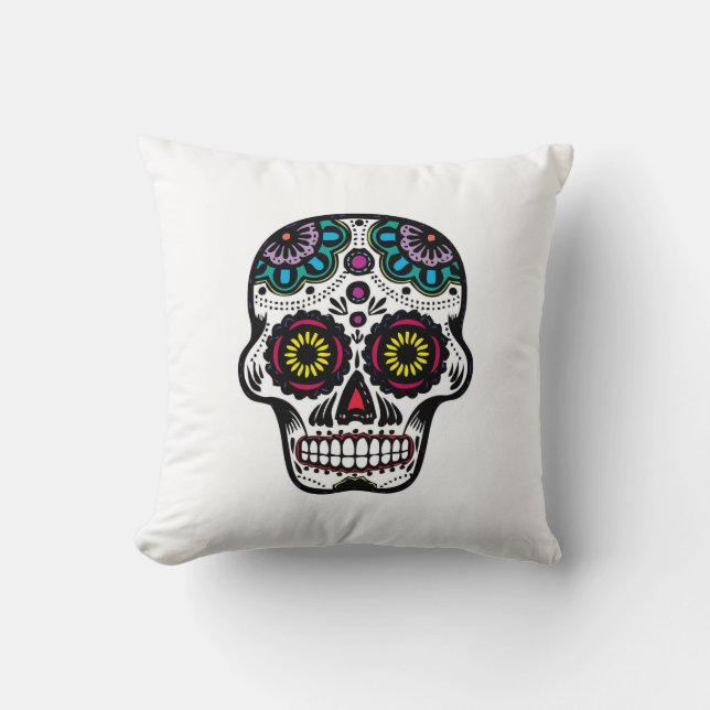 Grade A Cotton Throw Pillow 20x20/Skull (Front)