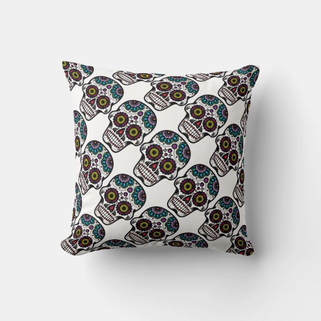 Grade A Cotton Throw Pillow 20x20/Skull (Front)