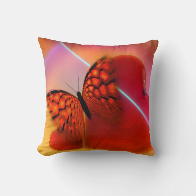 Grade A Cotton Throw Pillow/Butterfly Cushion (Front)