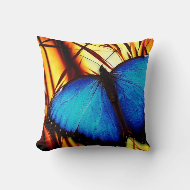 Grade A Cotton Throw Pillow/Butterfly Cushion (Front)