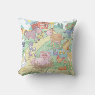 Grade A Cotton Throw Pillow/Cartoon farm Animals Cushion
