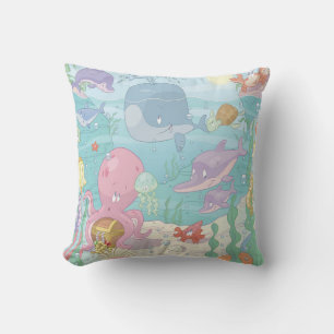Grade A Cotton Throw Pillow/Sea Life Cushion