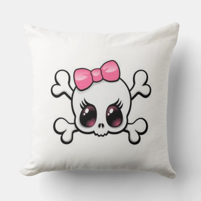 Grade A Cotton Throw Pillow/Skull Cushion (Front)
