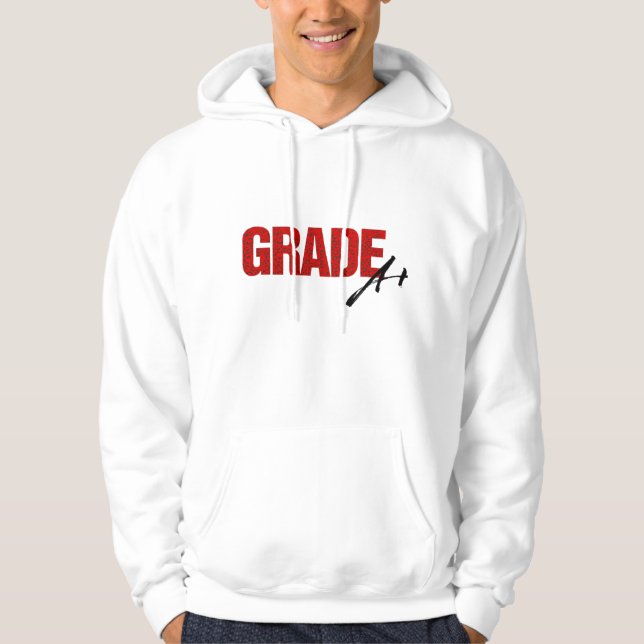 Grade A+ Hoodie (white/red) (Front)