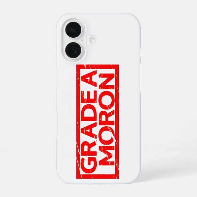 Grade A Moron Stamp iPhone 16 Case (Back)