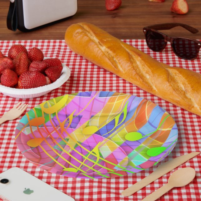  Grade Clef Music Simple  Aesthetic Paper Plate (Picnic)