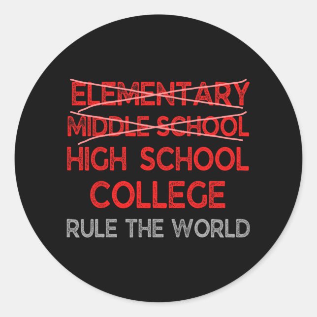 Grade Graduation Funny Middle School Graduation  Classic Round Sticker (Front)