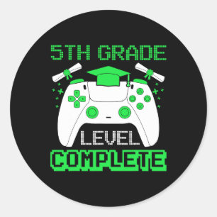 Grade Level Complete Gamer 5th Grade Graduation Gi Classic Round Sticker