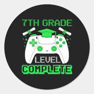 Grade Level Complete Gamer 7th Grade Graduation Gi Classic Round Sticker