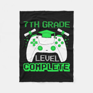 Grade Level Complete Gamer 7th Grade Graduation Gi Fleece Blanket