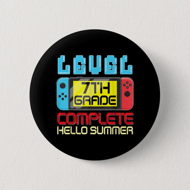 Grade Level Complete Last Day Of School Graduation 6 Cm Round Badge (Front)