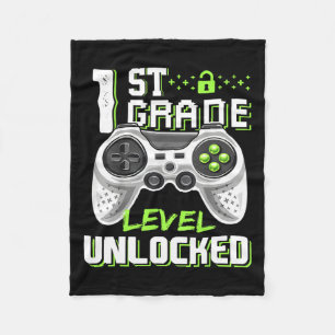 Grade Level Unlocked Gamer First Day Of School Boy Fleece Blanket