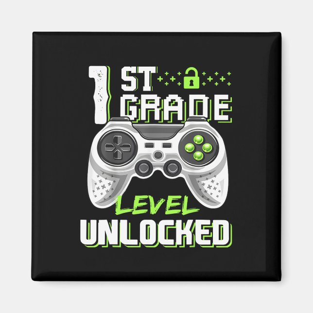 Grade Level Unlocked Gamer First Day Of School Boy Magnet (Front)