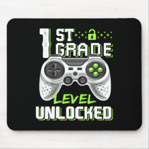 Grade Level Unlocked Gamer First Day Of School Boy Mouse Pad