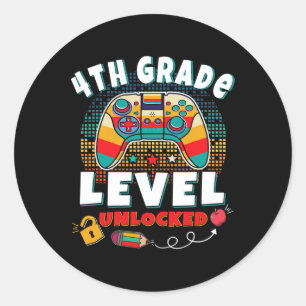Grade Level Unlocked Video Game Back To School Gam Classic Round Sticker