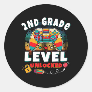 Grade Level Unlocked Video Game Back To School Gam Classic Round Sticker