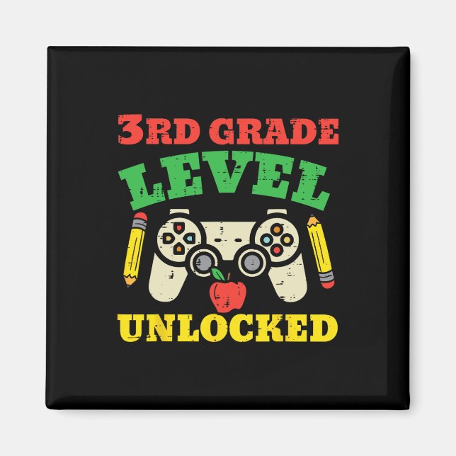 Grade Level Unlocked Video Game First Day Of Schoo Magnet (Front)