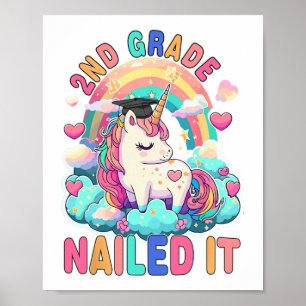 Grade Nailed It Graduation Girl Unicorn Graduate 2 Poster