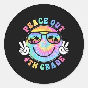 Grade Peace Out School 2024 Last Day Of School Sum Classic Round Sticker
