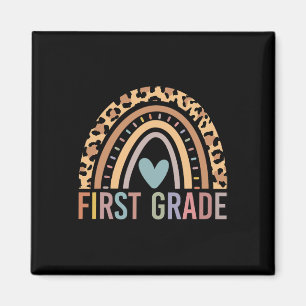 Grade Rainbow Girls Boys Teacher Team 1st Grade Sq Magnet