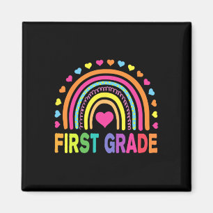 Grade Rainbow Girls Boys Teacher Team 1st Grade Sq Magnet
