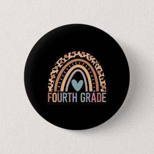 Grade Rainbow Girls Boys Teacher Team 4th Grade Sq 6 Cm Round Badge