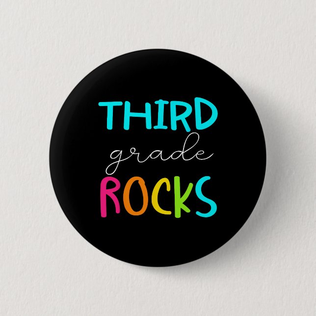 Grade Rocks Team 3rd Grade Teacher  6 Cm Round Badge (Front)