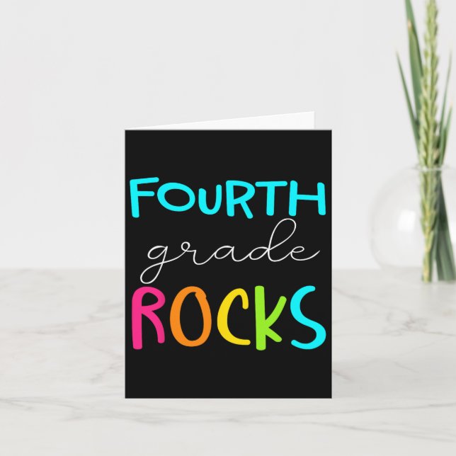 Grade Rocks Team 4th Grade Teacher  Card (Front)