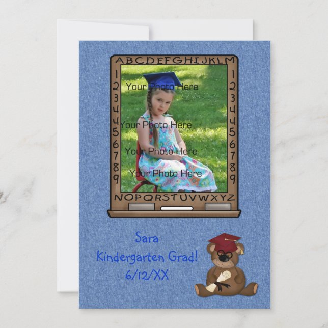 Grade School Graduation Bear Announcement (Front)