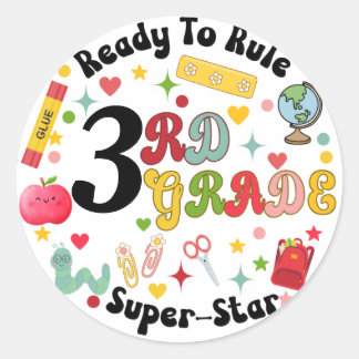 Grade School l Ready To Rule Classic Round Sticker