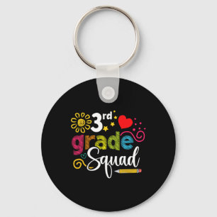 Grade Squad Back To School 3rd Grader Teacher Kids Key Ring