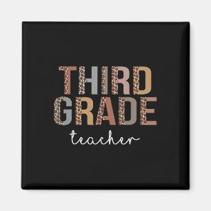 Grade Teacher Back To School Appreciation Leopard Magnet