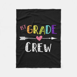 Grade Teacher First Day School 1st Grade Crew  Fleece Blanket