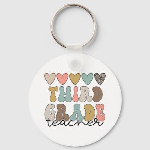 Grade Teacher Retro First Day Of School Teacher Wo Key Ring