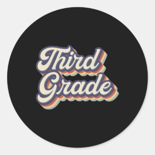 Grade Teacher Retro Vintage 3rd Grade Teacher Team Classic Round Sticker