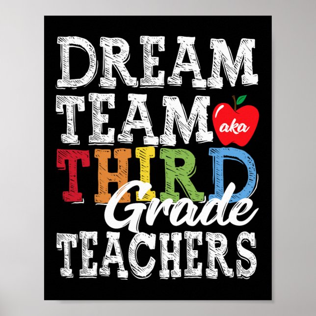 Grade Teachers Tee Dream Team Aka 3rd Grade Teache Poster (Front)