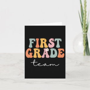 Grade Team Retro Groovy Vintage First Day Of Schoo Card