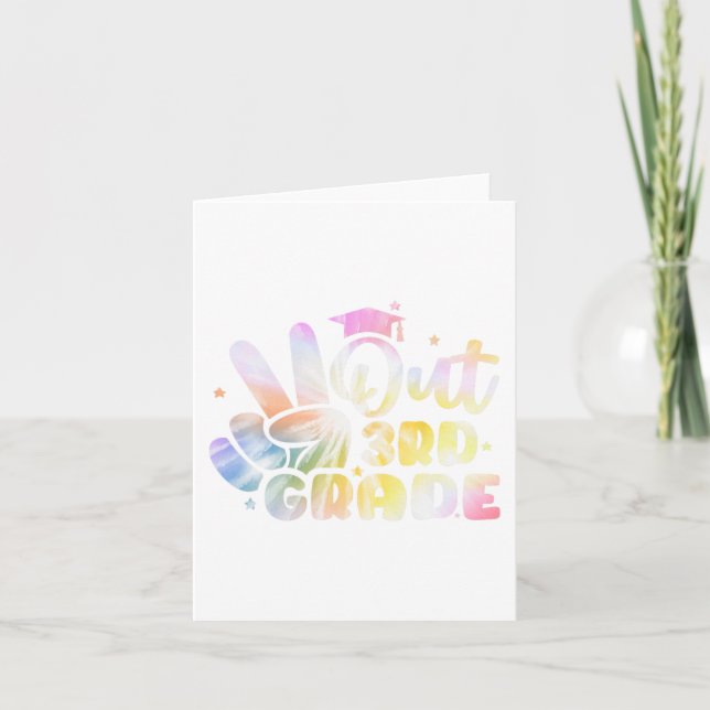 Grade Tie Dye Graduation Last Day Of School Third  Card (Front)