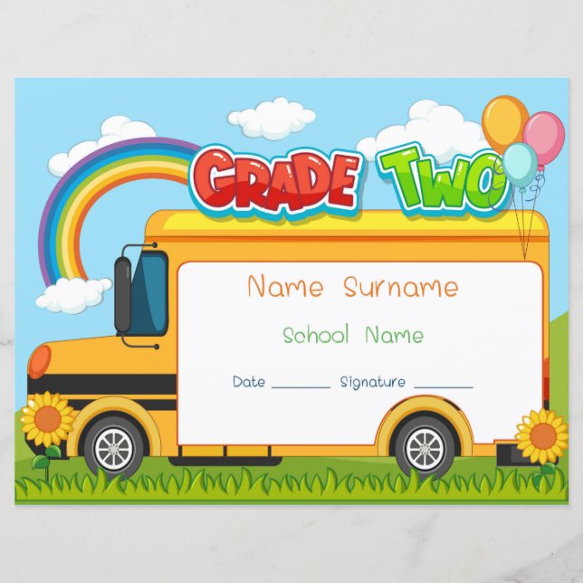 Grade Two Graduation Certificate  (Front)