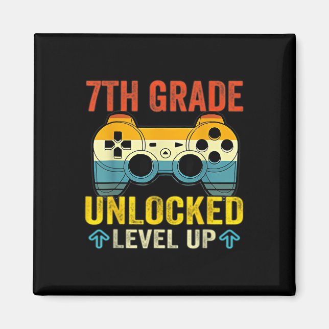 Grade Unlocked Level Up Video Game Back To School  Magnet (Front)
