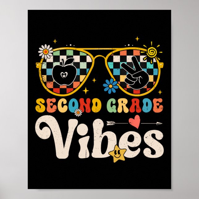 Grade Vibes - 2nd Grade Team Retro 1st Day Of Scho Poster (Front)