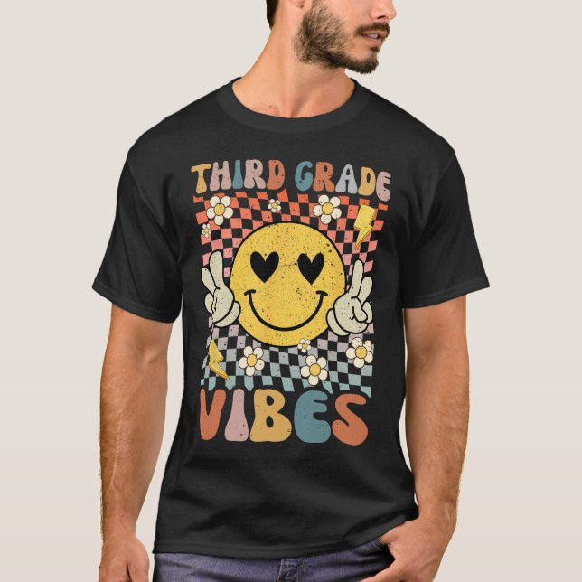 Grade Vibes 3rd Grade Retro Teacher 1st Day Of Sch T-Shirt (Front)